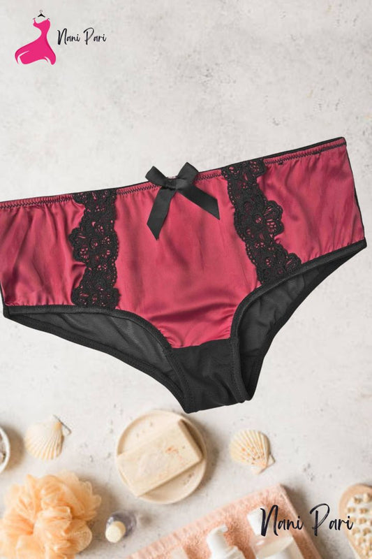 Women's Fancy Lace Design Silk Underwear