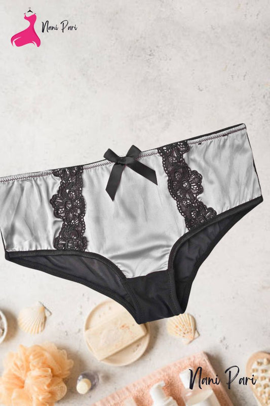 Women's Fancy Lace Design Silk Underwear