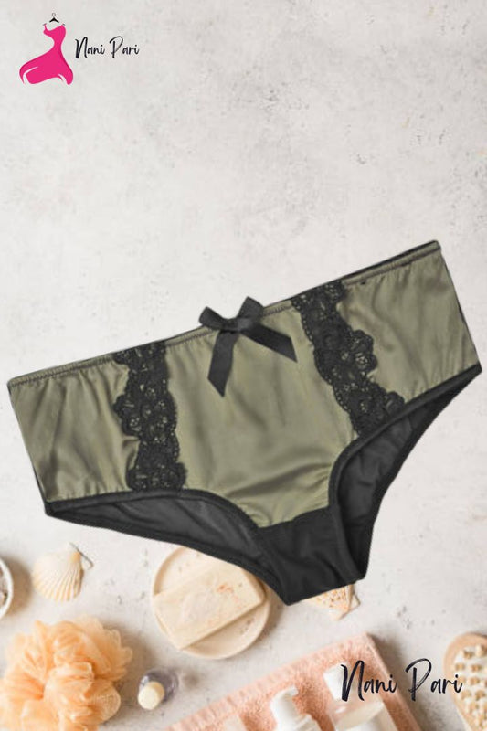 Women's Fancy Lace Design Silk Underwear