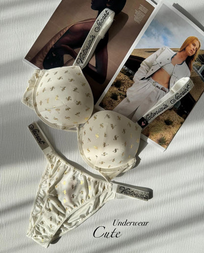 Victoria secret push up rhinestone bra with panty Underwear