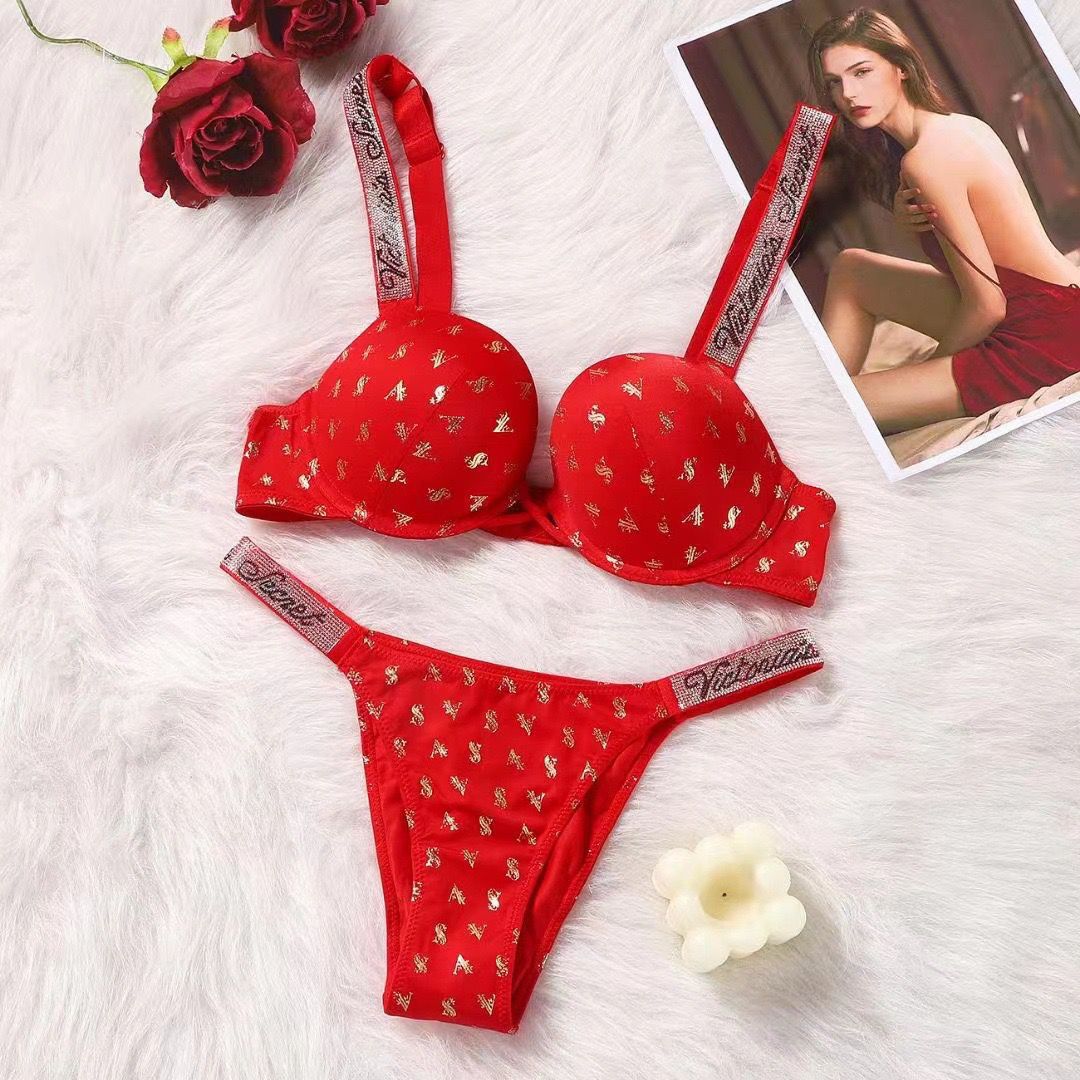 Victoria secret push up rhinestone bra with panty Underwear